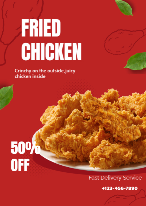 Red Gradient Red A4 template