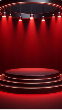 Red Gradient Red Spotlight Stage Podium  Instagram Story template