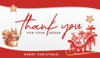 Red Gradient Thank You For Your Order For Christmas  Tag แท็ก template