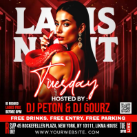 Red Gradient Tuesday Party  Instagram Post template
