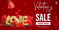 Red Gradient Valentine's Day Sale  Facebook Event Cover template
