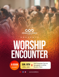 Red Worship Event Flyer Template