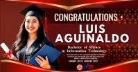 Red Graduation Banner  Facebook Shared Image template