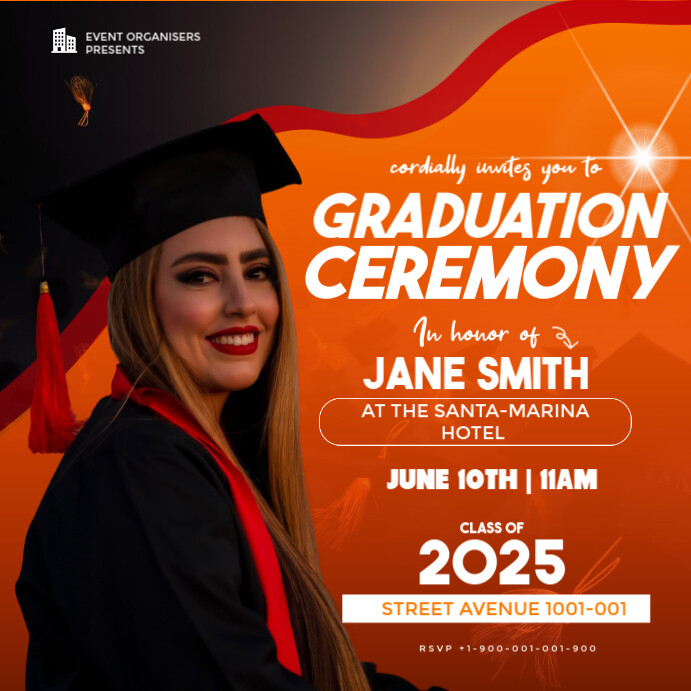 Copy of Red Graduation Ceremony Instagram Post | PosterMyWall
