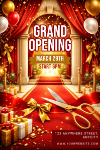 Purple Grand Opening Poster Template | PosterMyWall