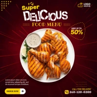 Red Grilled Chicken โพสต์บน Instagram template