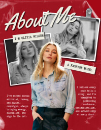 Red Grunge About Me Flyer (us Letter) template
