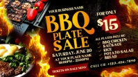 Red Grunge Bbq Plate Sale Twitter or X Post template
