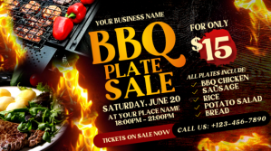 Red Grunge Bbq Plate Sale Twitter or X Post Twitter-opslag template