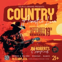 Red Grunge Country Music  Instagram Post template