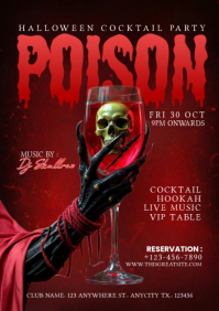 Vermelho Halloween Cocktail Party A4 Template