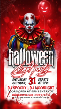 Красный Halloween Night Party Instagram Story Template