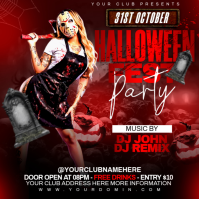 Rød Halloween Party Instagram na Post Template