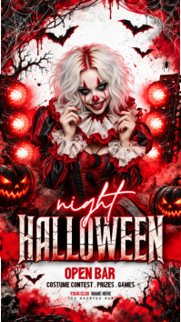 Merah Halloween Club Night เรื่องราวบน Instagram Template
