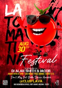 Red Grunge La Tomatina A5 template