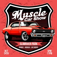 Red Grunge Muscle Car Instagram Post template