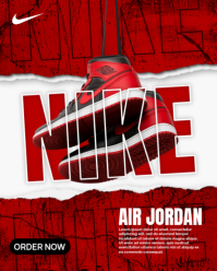 Red Air Jordan Sneaker Promotion Instagram Portrait Template
