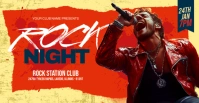 Red Grunge Rock Night Facebook Event Cover template