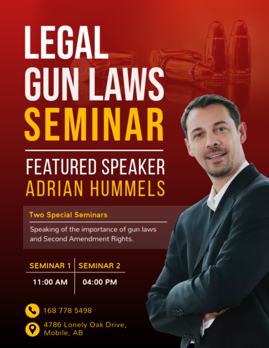 Red Gun Laws Seminar Flyer Template | PosterMyWall