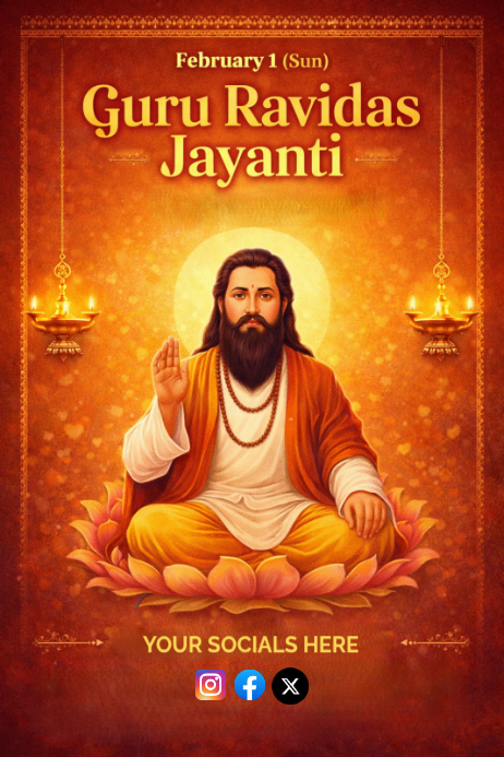 Red Guru Ravidas Jayanti Poster Template | PosterMyWall