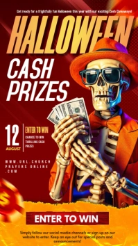Red Halloween Cash Prizes Instagram Story template
