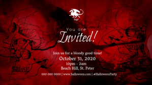 Rød Halloween Party Facebook Cover Video Template