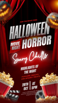 Merah Halloween Movie Night Historia de Instagram Template