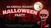 Red Halloween Party Event Digital Display Board Ekran reklamowy (16:9) template