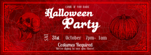 红色 Halloween Party Facebook Cover Photo Template