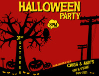 Red  Halloween Party Invitation  Flyer (us Letter) template