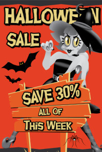Rood Halloween Sale โปสเตอร์ Template