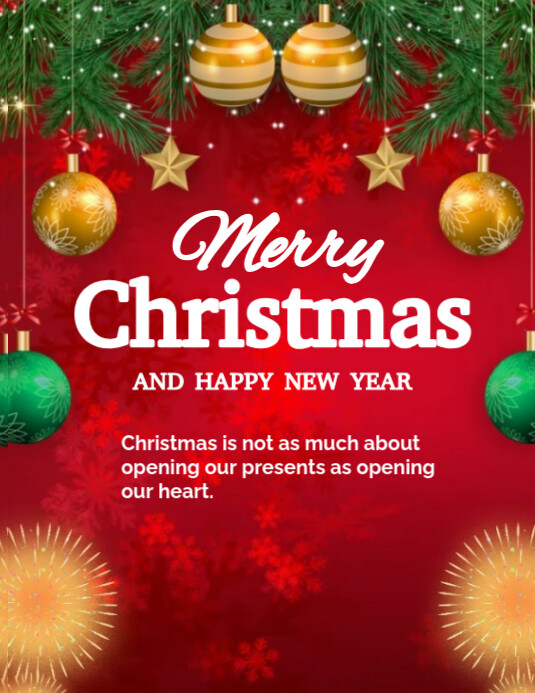 Copy of Red Happy Christmas And A Happy New Year Flyer (us Letter ...