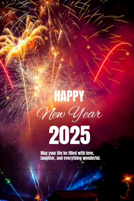 Red Happy New Year Poster Template | PosterMyWall