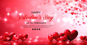 Red Happy Valentine's Day Facebook Shared Image Video template