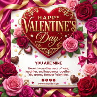 Red Happy Valentine's Day Instagram Post template