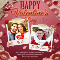 Red Happy Valentine's Day Instagram Post template