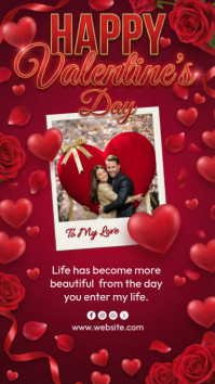 Red Happy Valentine's Day Instagram Story template