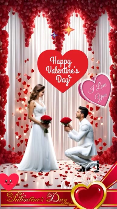 Red Happy Valentine Day Instagram Reel template
