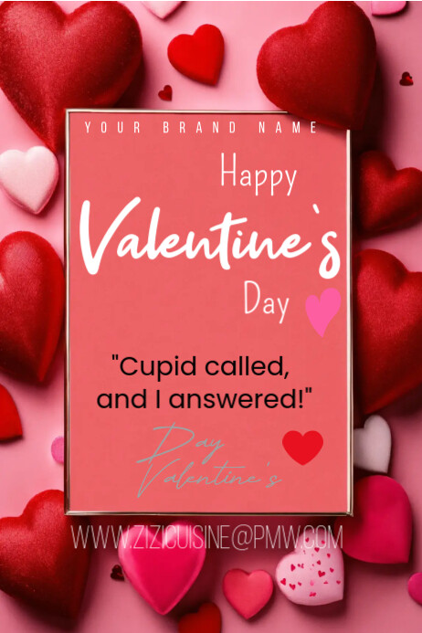 Red Happy Valentine Day Poster Template | PosterMyWall