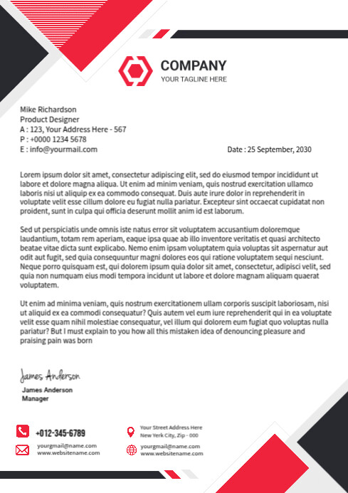 Red Header Template | PosterMyWall