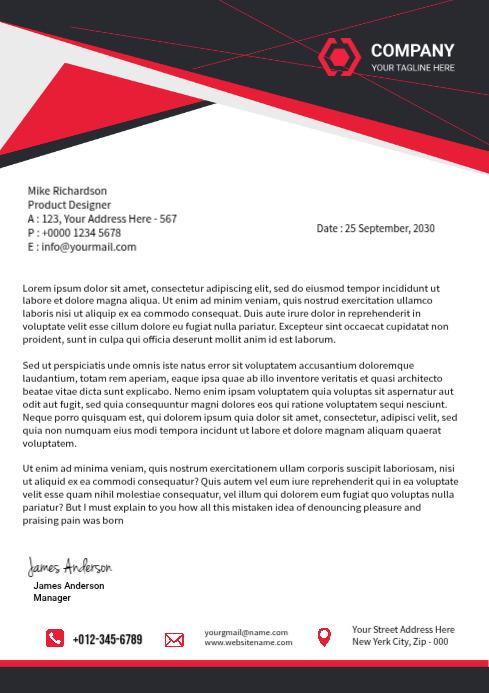 Red Header Template | PosterMyWall