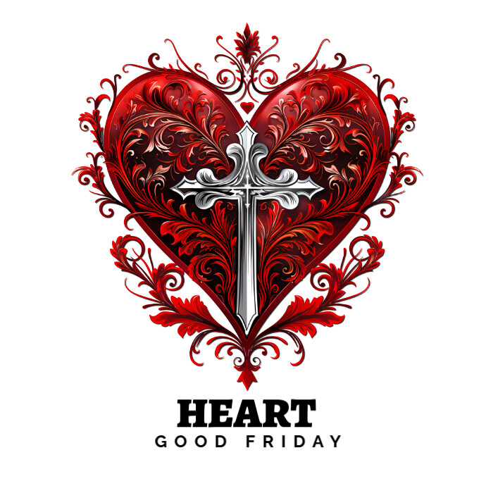 Red Heart And Cross Logo template