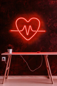 Red Heartbeat Light Wall Decor Affiche template