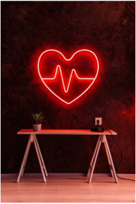 Red Heartbeat Light Well Decor Poster template