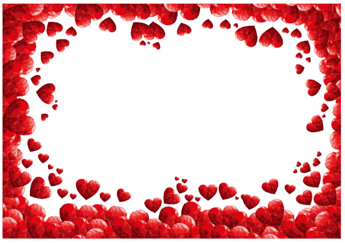 Red Heart Shell Border Red hearts border Template | PosterMyWall