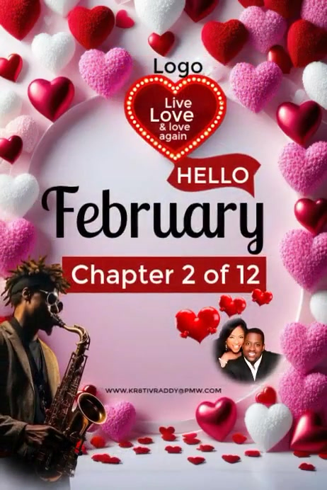Modèle Red Hello February Poster | PosterMyWall