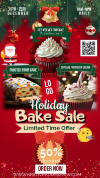 Red Holiday Bake Sale Instagram Story template