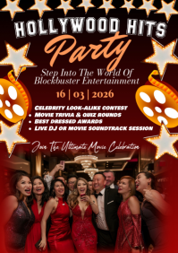 Red Hollywood Party A1 template