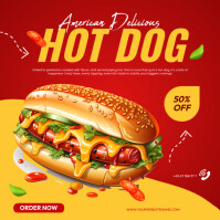 Red Food Promotion Square Template