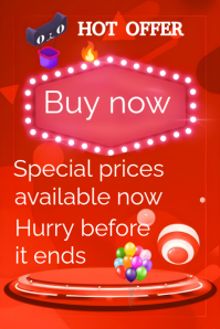 Red Hot Offer Promotion Poster template